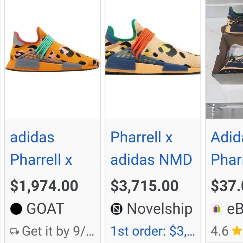 Adidas Pharrell Williams Human Race NMD Animal Print Peach & Orange Sneakers.nwt - Picture 11 of 15